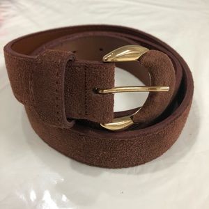 Vermillion Ladies Leather Belt Brown Suede Size L, Made in Canada